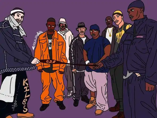 美国说唱团体"武当派"说唱歌手潮图壁纸|插画|新锐潮流插画|wavesin