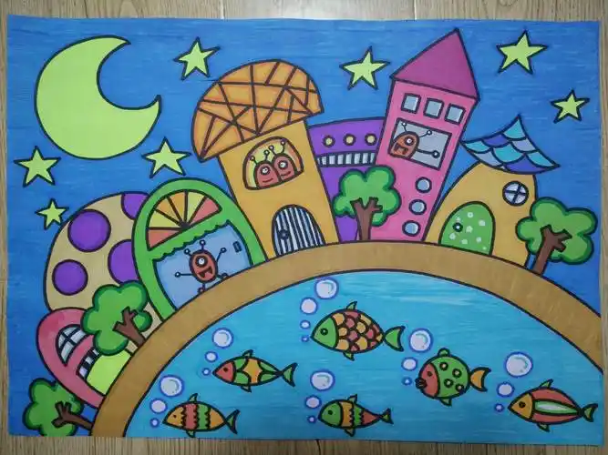 水彩笔画简笔画儿童画水彩画幼儿水彩笔画图片大全风景水彩笔画图片