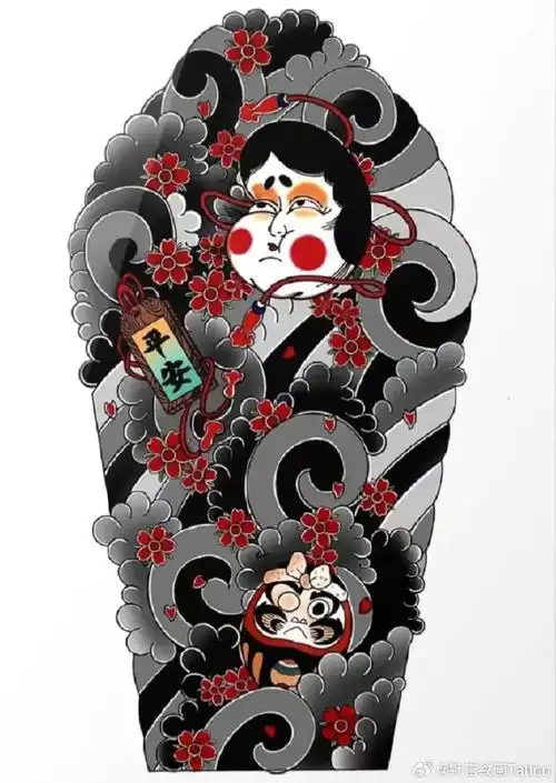 日式老传统花腿手稿|经典素材分享