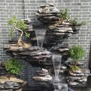 假山流水喷泉摆件落地真石头花园别墅庭院水景摆件英石叠山瀑布