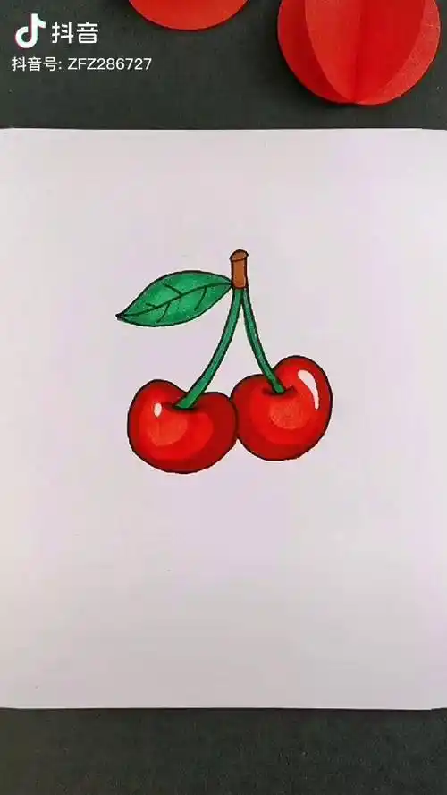 樱桃简笔画简笔画画画樱桃儿童简笔画绘画育儿简笔画教程