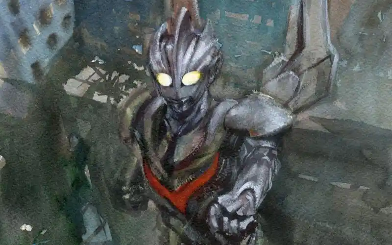 水彩特摄一起来画一张银色的巨人诺亚奥特曼吧