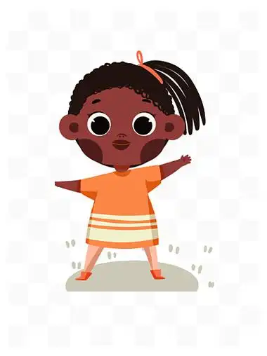 扎黑色脏辫马尾的长裙外国女孩