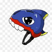 蓝色的头盔手绘插画