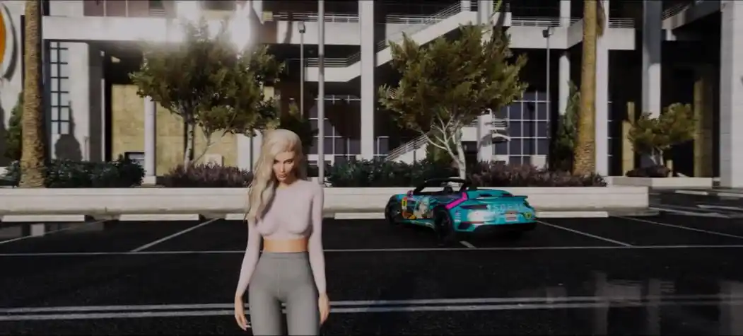 gta5在显卡rtx2080ti的画质表现这小姐姐mod真的好漂亮