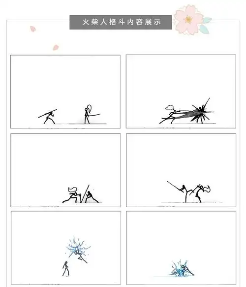 火柴人手翻书火柴人格斗手翻书连环画动画纸动态翻页画生日礼物创意