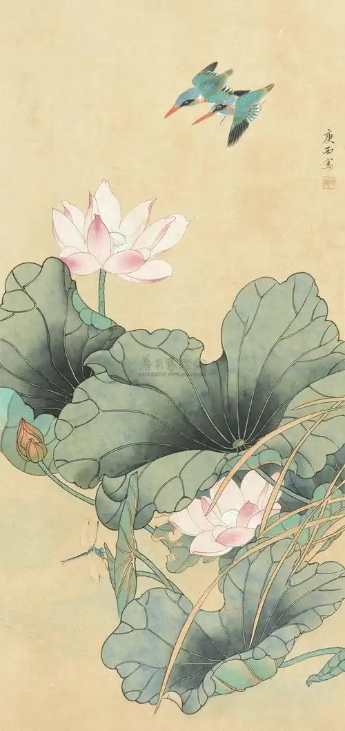 0395 1979年作 工笔荷花 镜心 设色纸本