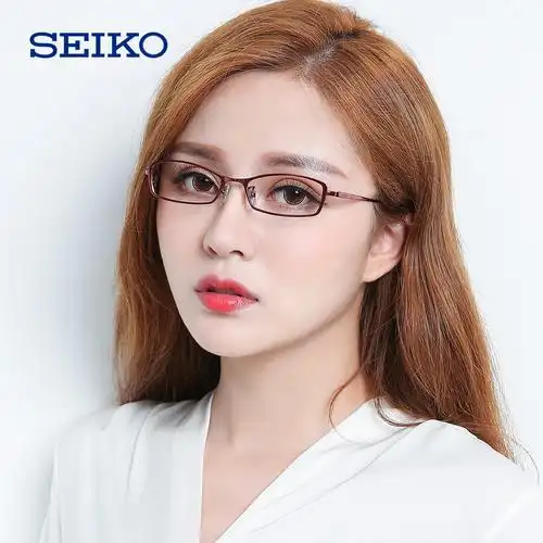 精工超轻钛材眼镜框职业女性小脸近视眼镜眼镜架