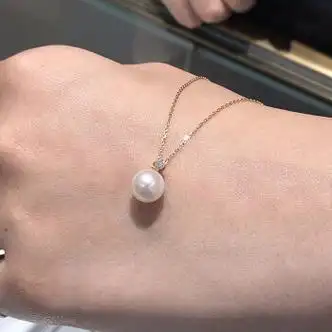 老凤祥珍珠项链正圆强光一颗珍珠项链女温柔气节日礼物送女友 一颗