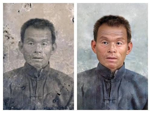 ps专业老照片修复翻新模糊旧照片清晰处理黑白上色精修图片复还原