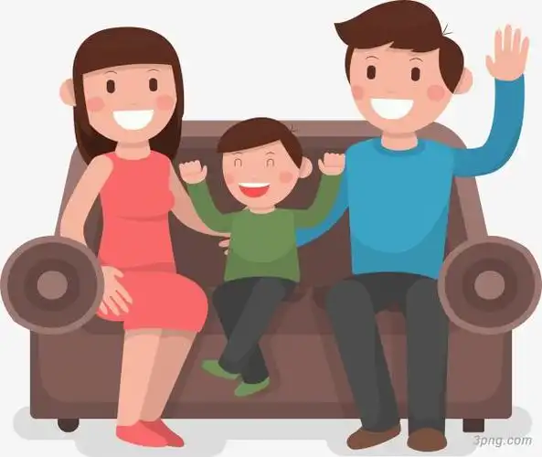 开心幸福一家三口png素材透明免抠图片-动植人物