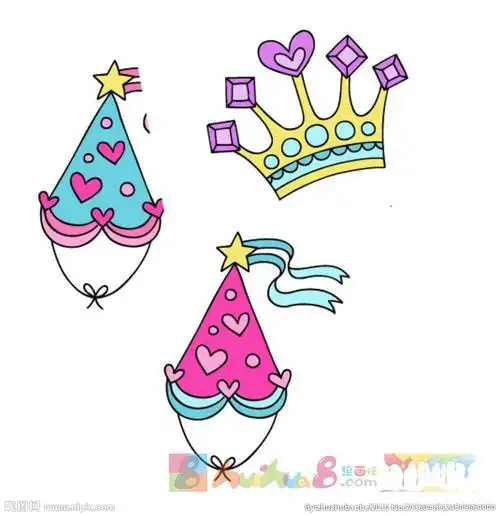生日帽子简笔画图片怎么画简笔画教程绘画吧-画画