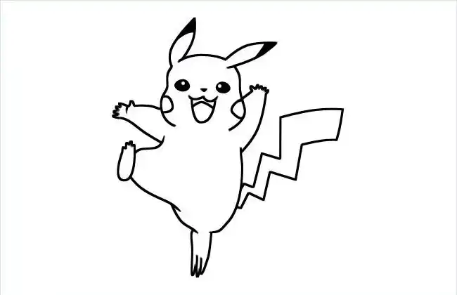 幼儿学画皮卡丘简笔画图片