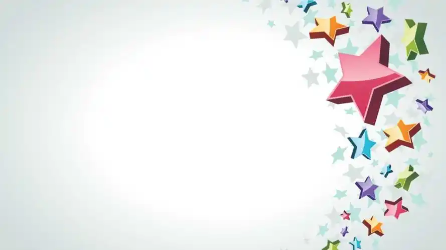 精美的五角星背景卡通ppt模板