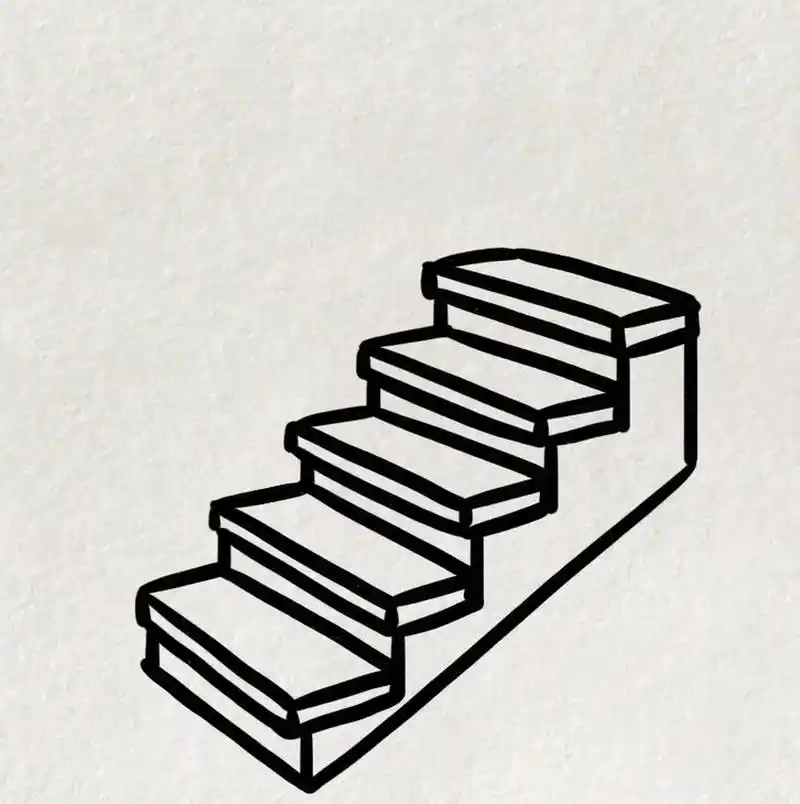 楼梯的简笔画过程