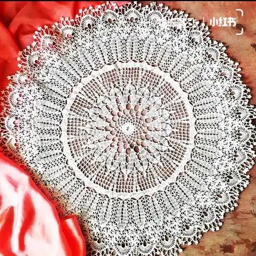 图解ins钩针编织餐巾桌布花片图案