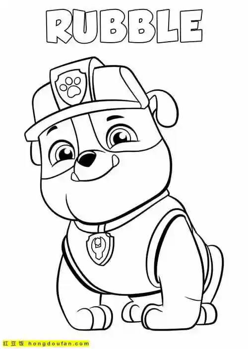 4到12岁孩子们最喜欢的12张汪汪特工队小狗子卡通涂色简笔画