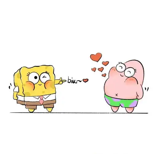 简笔画海绵宝宝和派大星的友谊