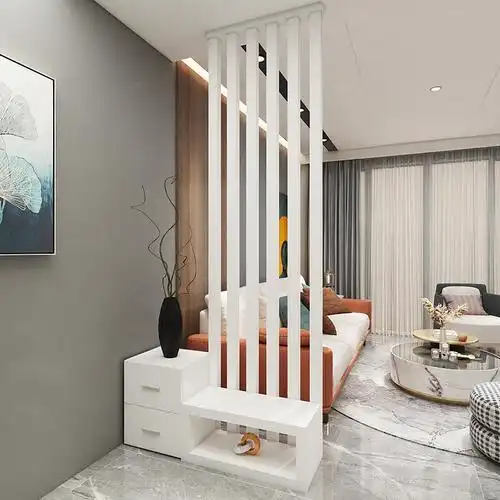 玄关隔断柜 客厅装饰进门遮挡玄关柜鞋柜白色 入户实木轻奢风屏风