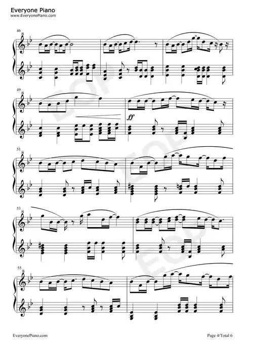 倔强-五月天五线谱预览4