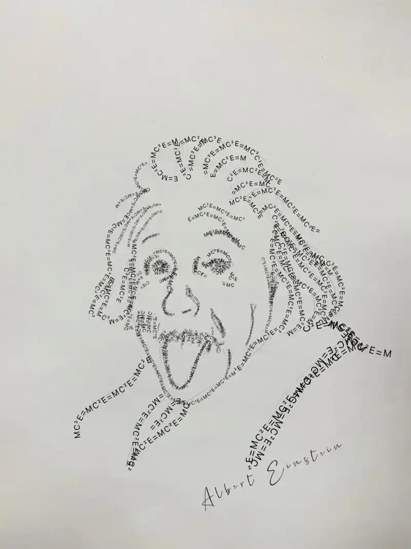 数学手抄报:了解数学家的故事—爱因斯坦 跟妈妈一起完成的肖像,感谢