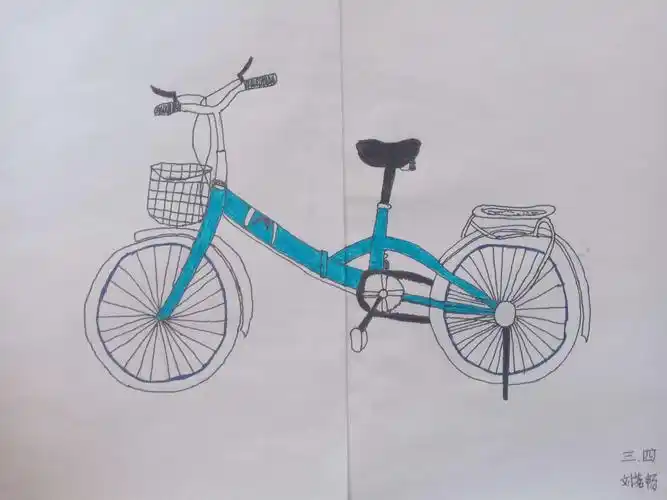 路轻骑》部分优秀作品欣赏 写美篇  选择好一个角度对自行车写生,画出