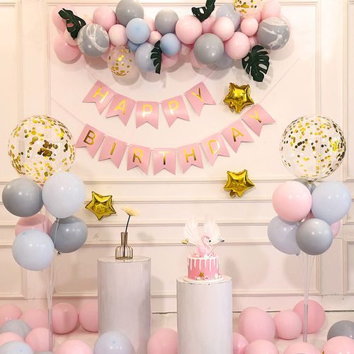 公主百日生日派对布置装饰品ins1周岁主题家里气球