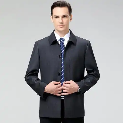 品牌专柜爸爸外套春秋款夹克男外套中老年男装爸爸装男士休闲外衣