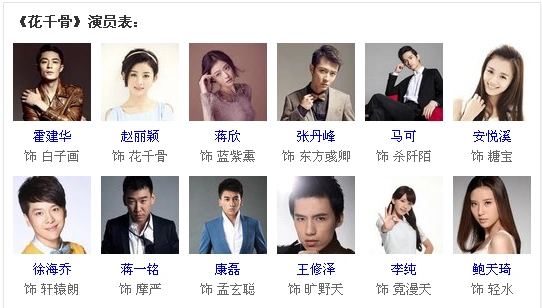 原版的花千骨的演员表