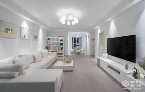 北欧风格中海凤凰熙岸三室两厅128平装修实景效果图