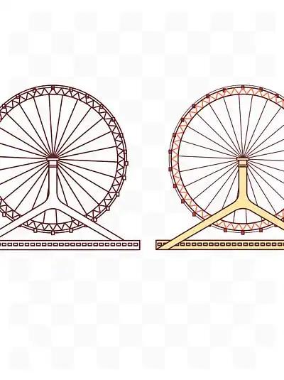 卡通手绘天津之 i>眼 /i>地标建筑 i>线 /i> i>条 /i>插画矢量装饰