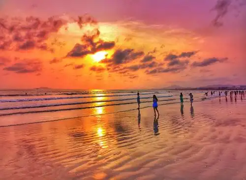 海滩.夕阳.夜色