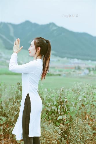 sa萨奇南达瑜伽/设计师系列--白衣仙女的禅修服 瑜伽罩衫 外搭