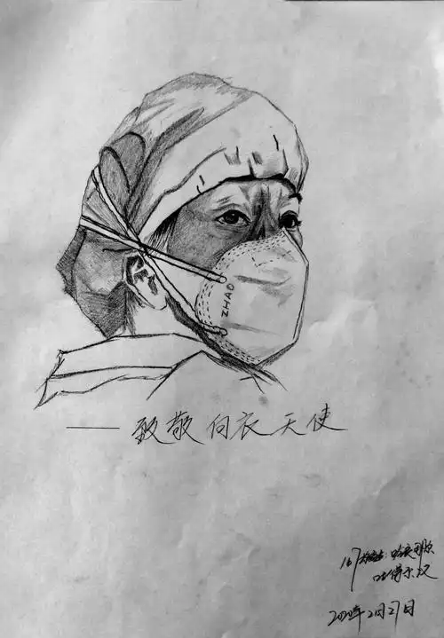 白衣天使素描画白衣天使素描画像简单