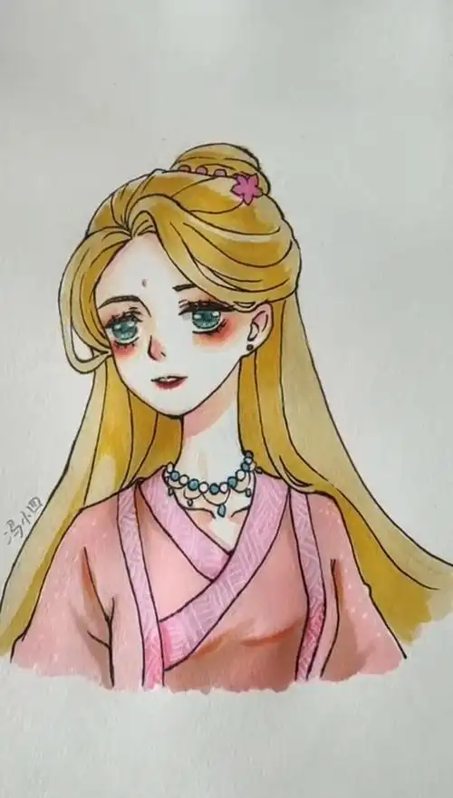 画了一个长发公主