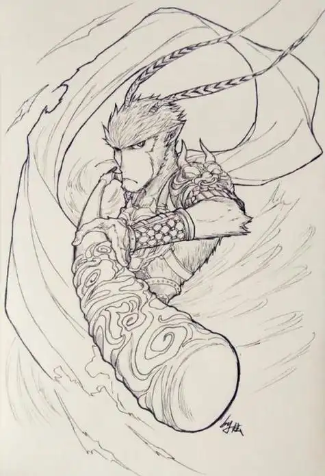 孙悟空大圣归来简笔画 第1页齐天大圣霸气超清图片 简笔画孙悟空简笔