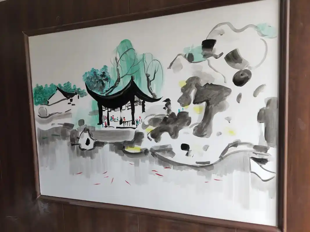 吴冠中笔下江南水乡,工装墙绘,有需要的联系我#墙绘艺术 #墙 - 抖音