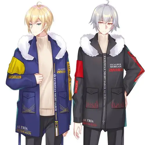 漫趣fate周边saber动漫衣服二次元男女中长风衣动漫t恤