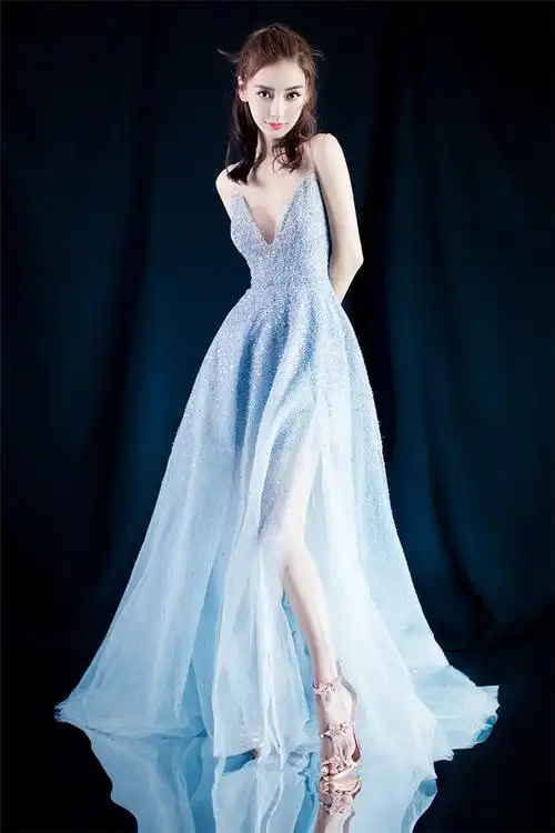 莺耳 连衣裙2021新款baby性感v领宴会晚礼服优雅派对敬酒服