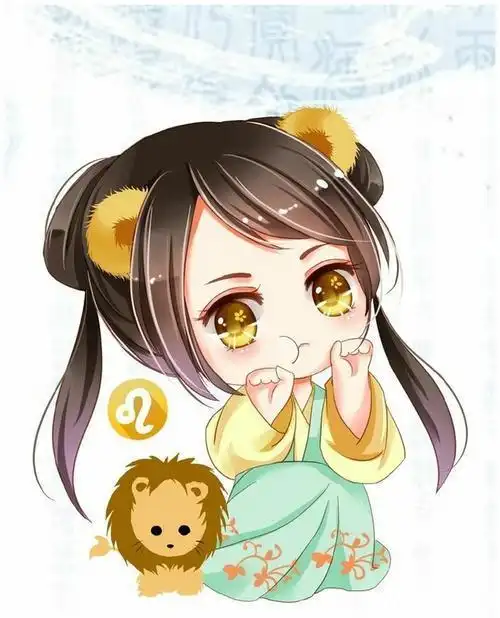 12星座q版古装女简笔画十二星座q版萌图简笔画狮子座q版十二星座之