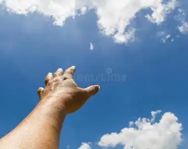 手伸向天空照片