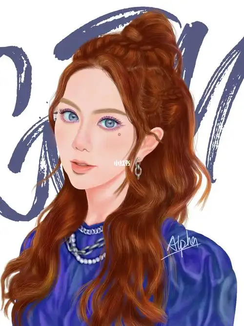 板绘插画邓紫棋gem附简单过程