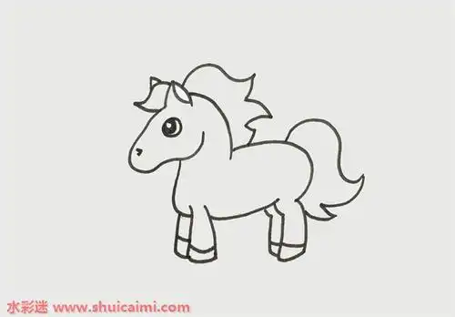 马简笔画的画法步骤图解