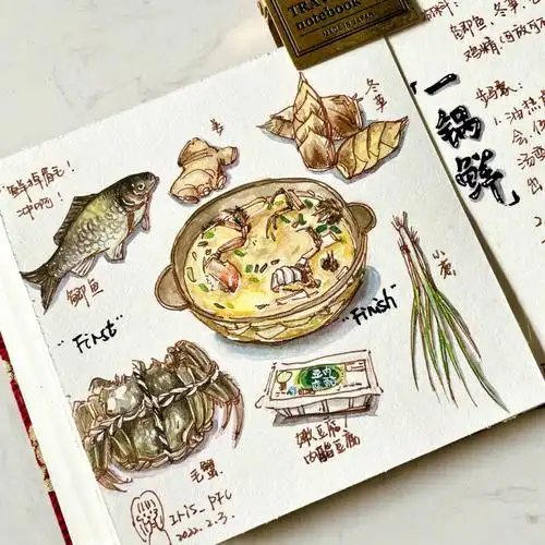 手绘菜谱一锅鲜压箱底的汤