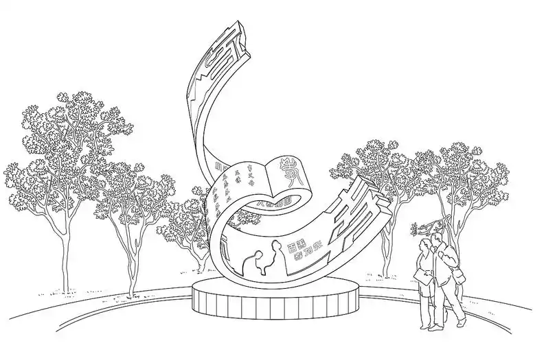 雕塑设计《丹心》