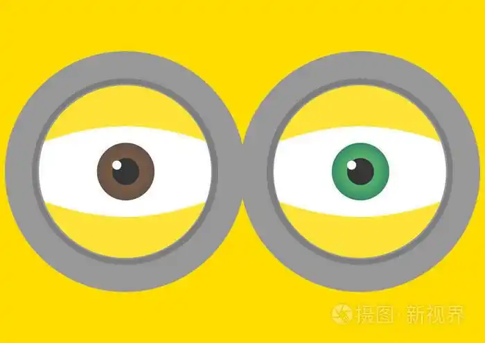 矢量图用黄色背景上的两只眼睛瞪着.矢量插图背景设计