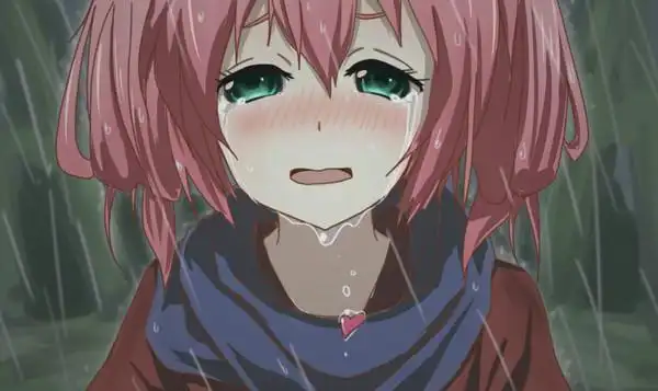 求几张女生哭着笑的动漫头像,不笑的也行,可以参考下图,我比较喜欢