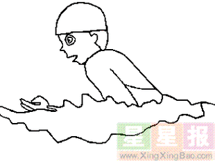蛙泳简笔画儿童