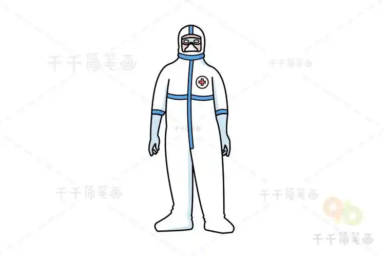 儿童简笔画战疫一线的医生