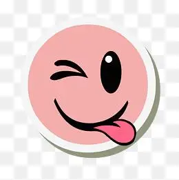 粉红手绘卡通表情可爱的笑脸